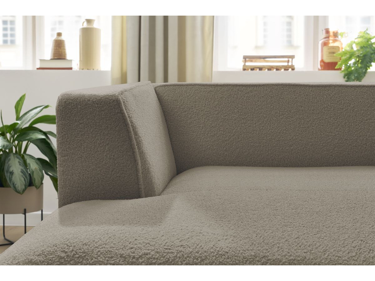 Bobochic Megeve Méridienne-Modul Bouclé-Stoff Braun Ecke links
