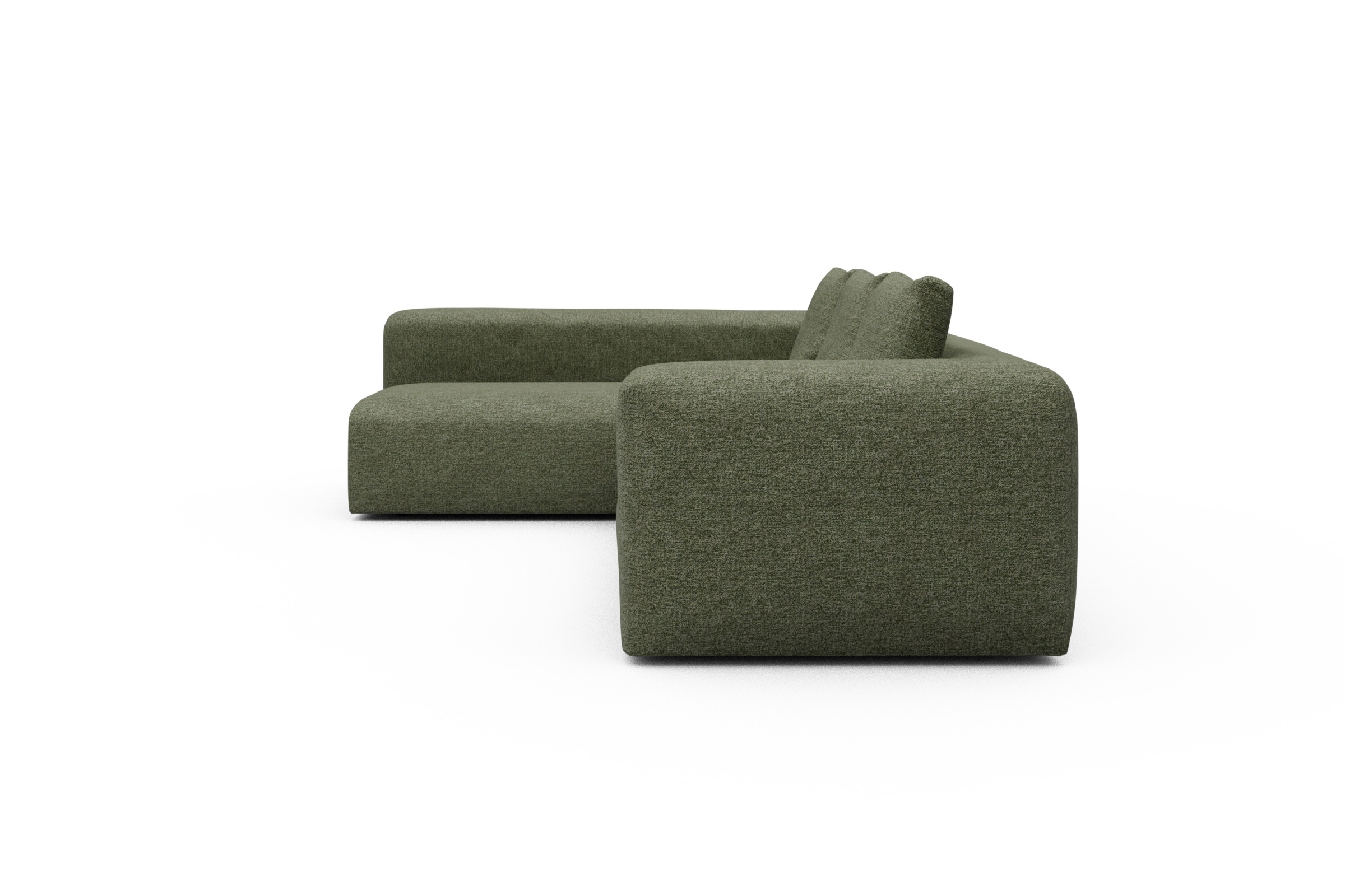 Ecksofa Fred 2x 2,5-Sitzer links offen Carreno-Vivid-Green