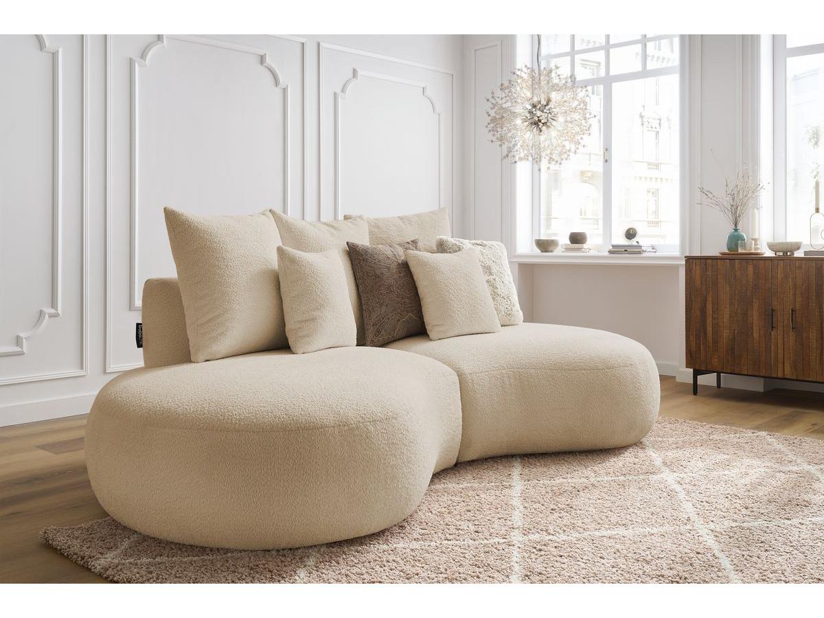 Bobochic Saint-germain Sofa 3-Sitzer Bouclé-Stoff Beige