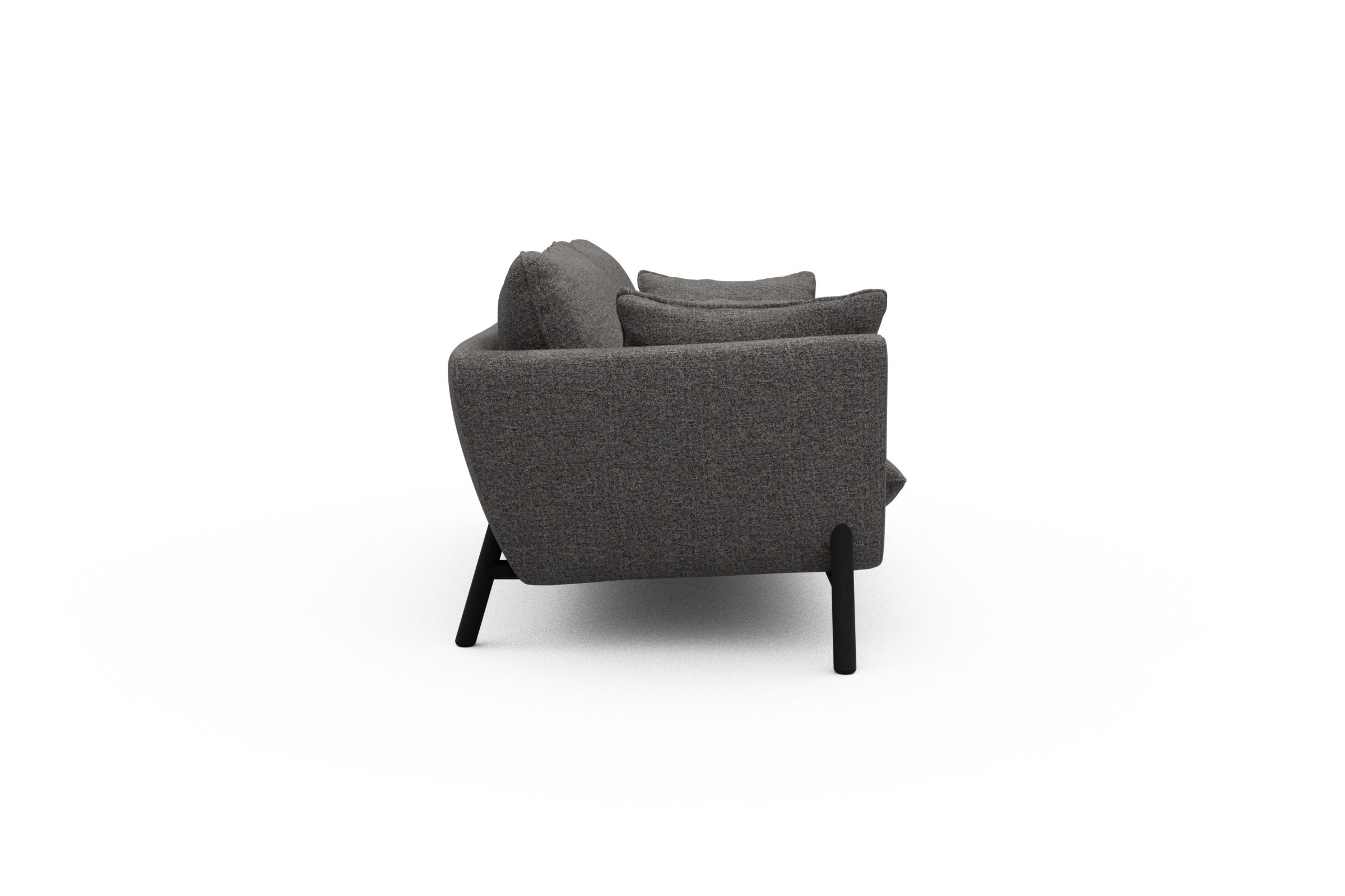 Sofa Emil 2-Sitzer Beinfarbe Eiche Schwarz Carreno-Salt-and-Pepper
