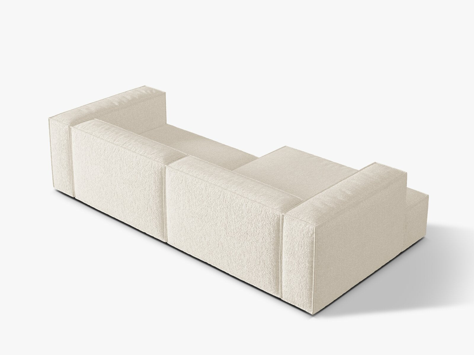 Micadoni Ecksofa Nuria 4-Sitzer Links Boucle Elfenbein
