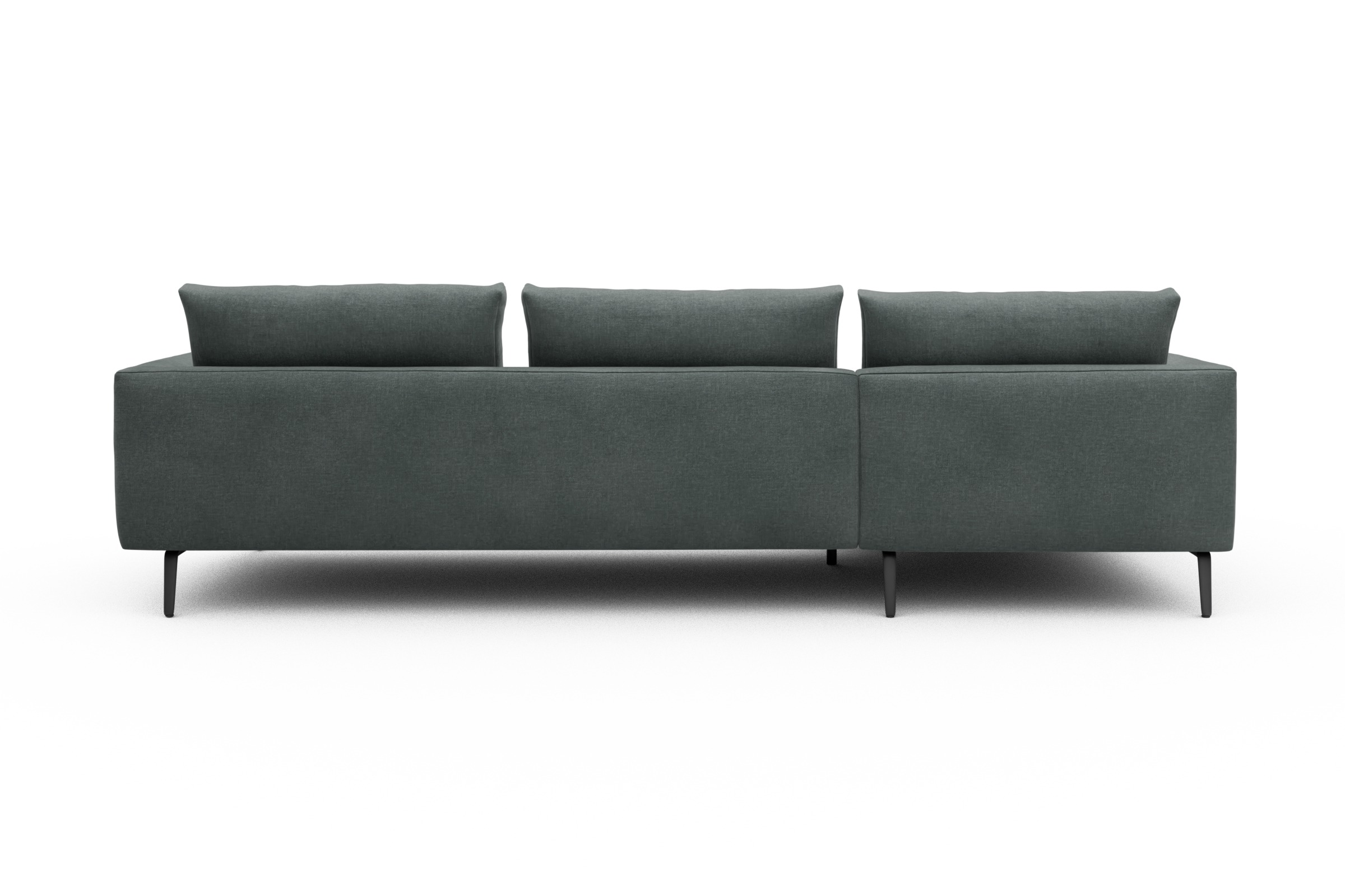 Ecksofa Karl Chaiselongue links mit 2,5-Sitzer Smooth-Silver-Grey