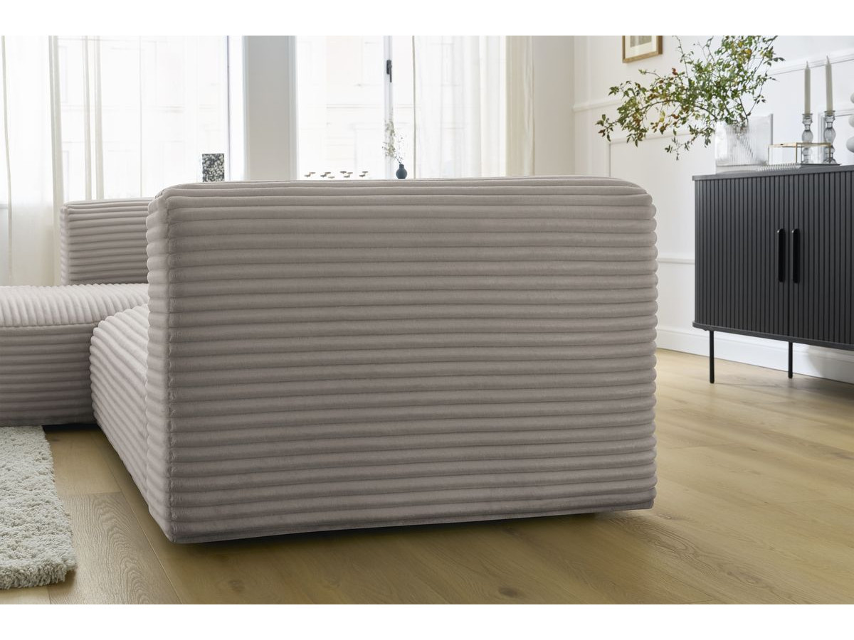 Bobochic Harry Ecksofa Breitcord weich Taupe Ecke links