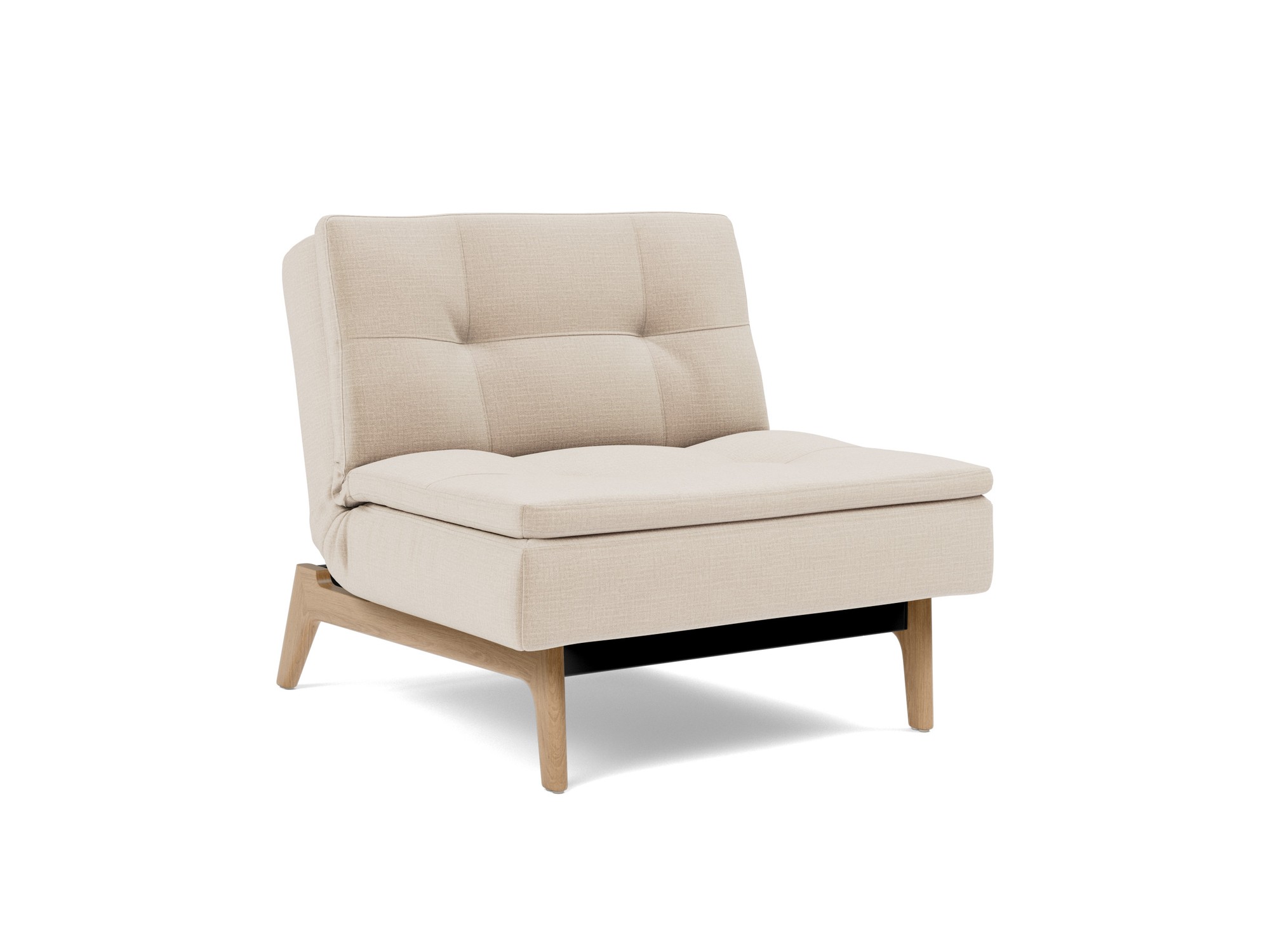 Sessel Dublexo Chenille Esina 410-Almond-Beige Beine Eiche