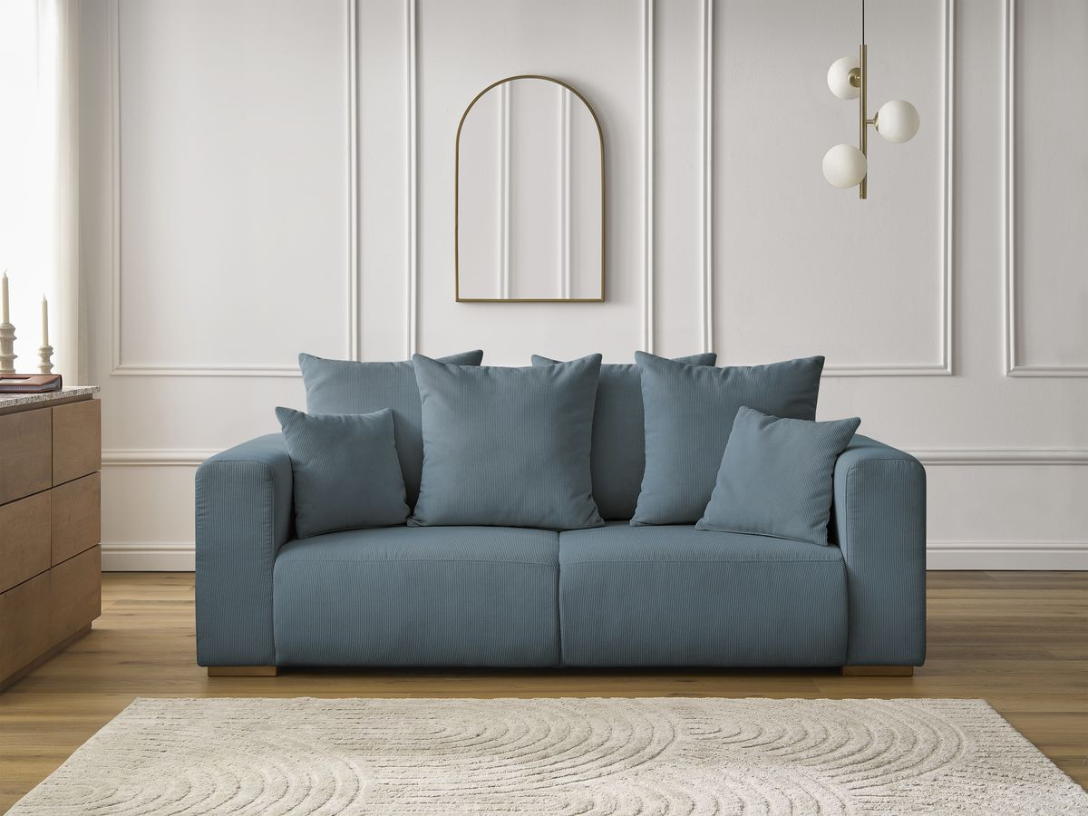 Bobochic Sidonie Sofa 2-Sitzer Cordsamt Dunkelblau