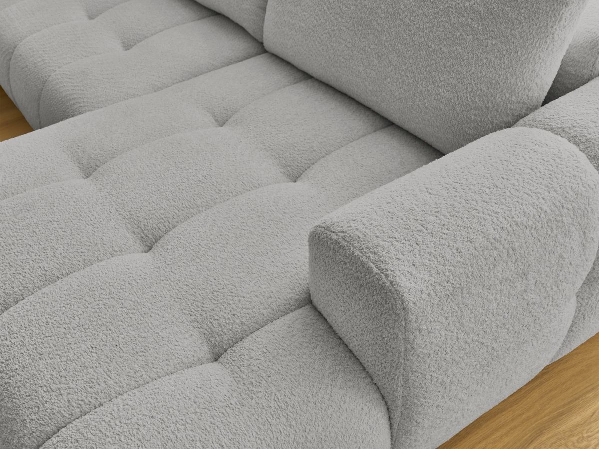 Bobochic Fuji Wohnlandschaft Bouclé-Stoff Hellgrau Ecke rechts