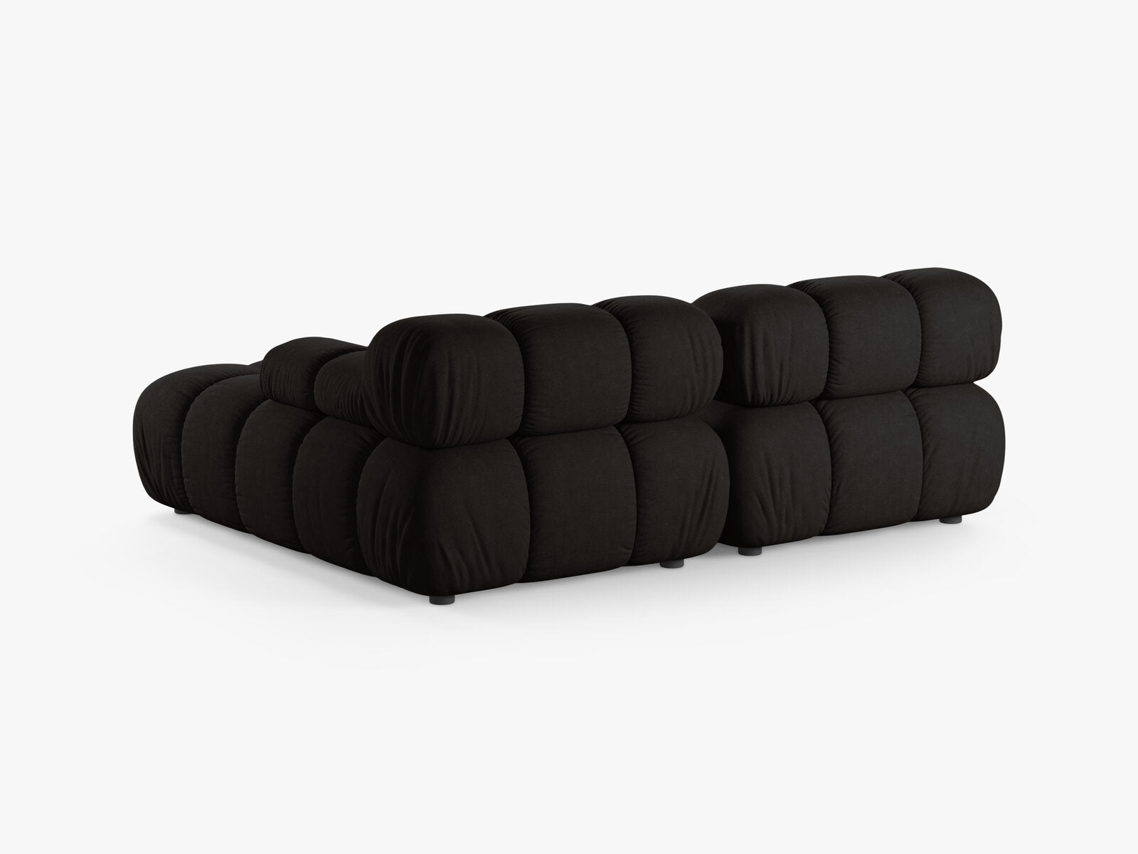 Micadoni Modulares Ecksofa Bellis 3-Sitzer Rechts Strukturierter Stoff Liberty Schwarz