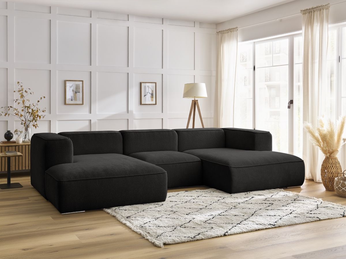 Bobochic Zephyr Wohnlandschaft Strukturstoff Schwarz