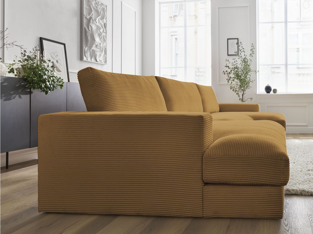 Bobochic Leonard Wohnlandschaft 404 × 159 cm Cordsamt Gelb