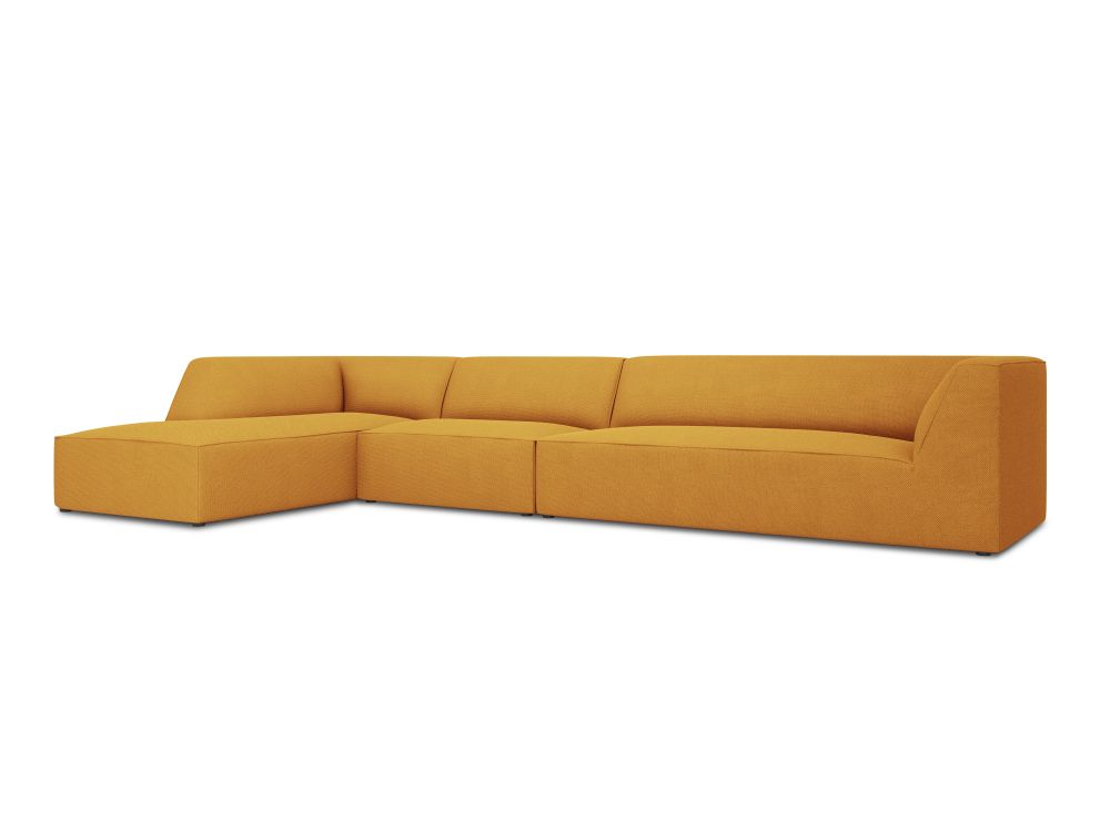 Cosmopolitan Design Ecksofa Siena 5-Sitzer Strukturierter Stoff Ottawa Gelb Links