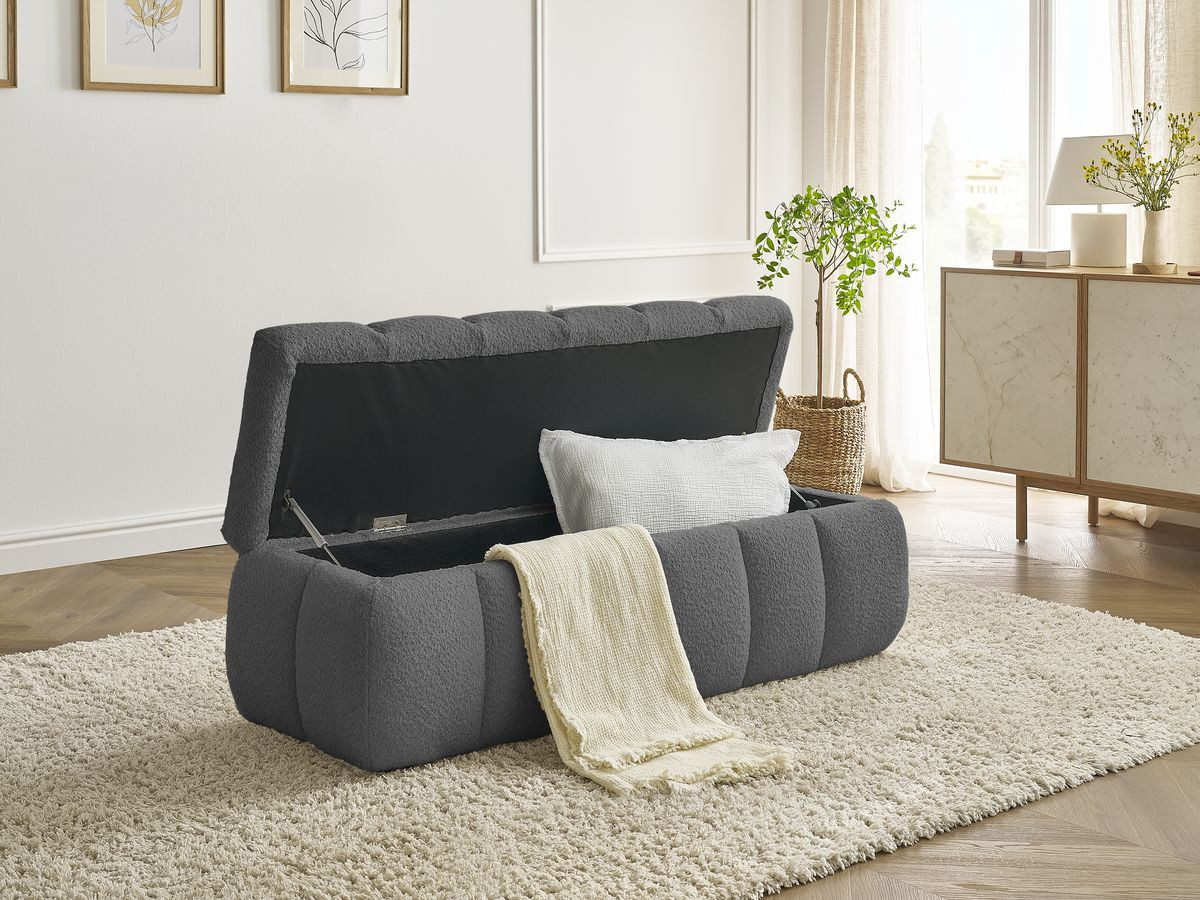 Bobochic Mont-blanc Bettbank Bouclé-Stoff Dunkelgrau