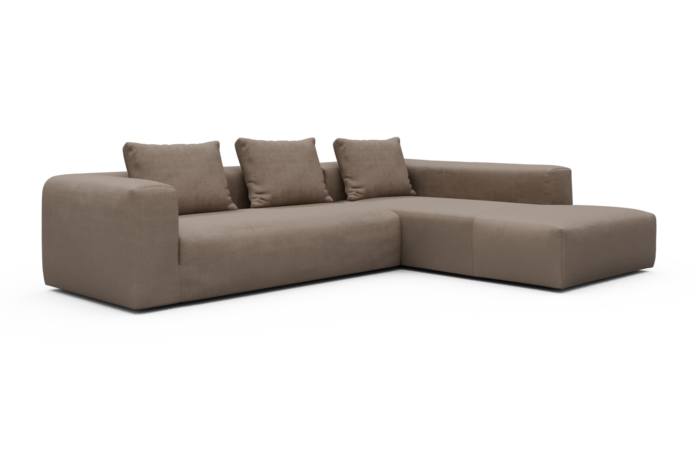 Ecksofa Fred Relax-Ecke rechts mit 2,5-Sitzer Cordufine-Biege