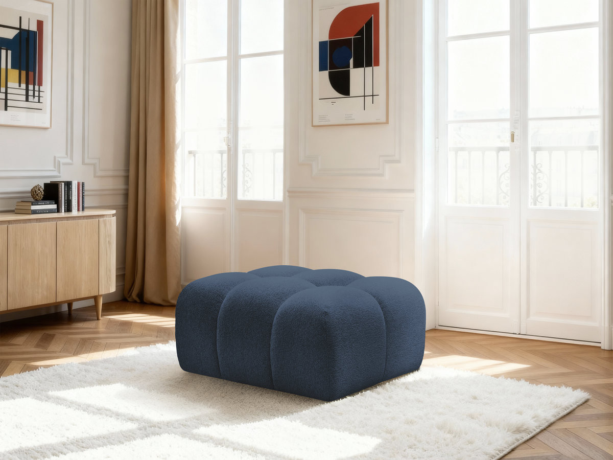 Bobochic Melisse Pouf Melange-Stoff Blau