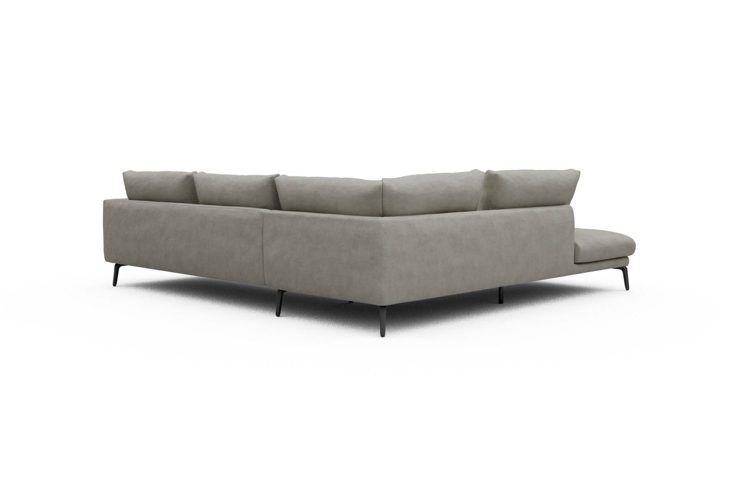 Ecksofa Karl Relax-Ecke links mit 2,5-Sitzer Carreno-Moon-Stone-White