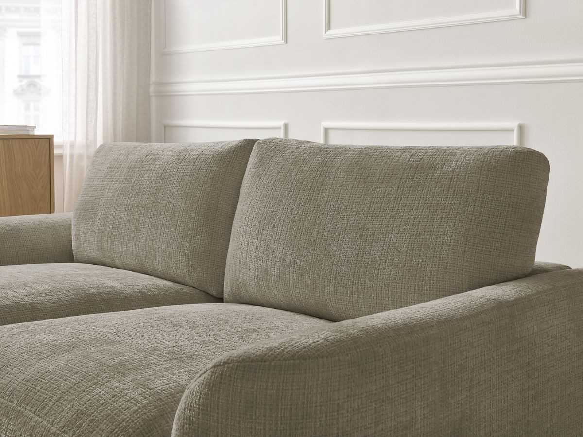 Bobochic Leonore Ecksofa Strukturstoff Taupe Ecke links
