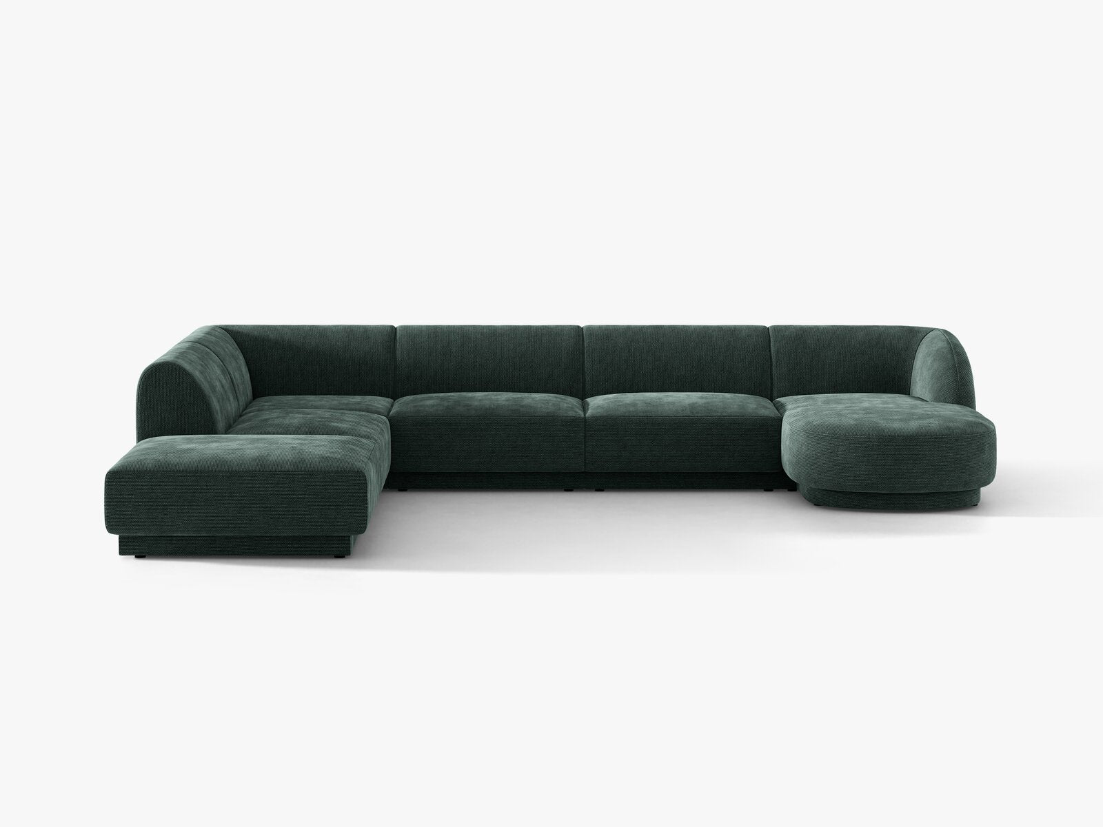 Micadoni Panorama-Ecksofa Miley 6-Sitzer Links Chenille Haga Petrol