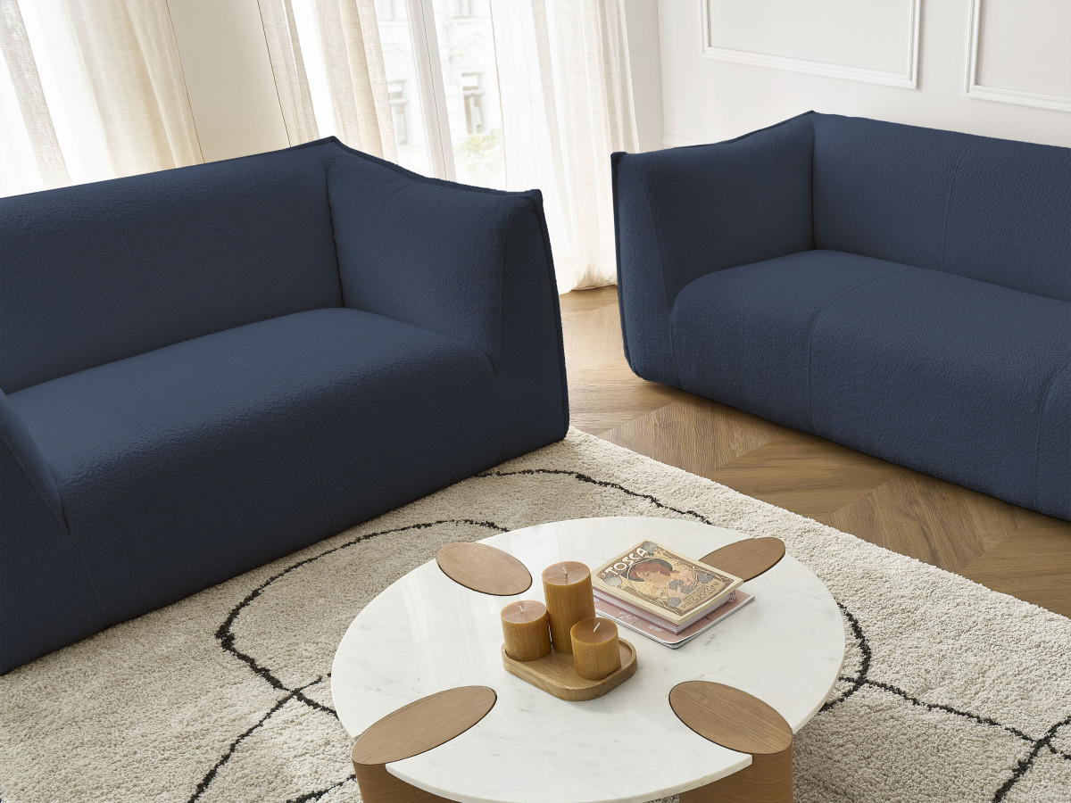 Bobochic Giorgia Sofa 5-Sitzer 412 × 100 cm Bouclé-Stoff Dunkelblau