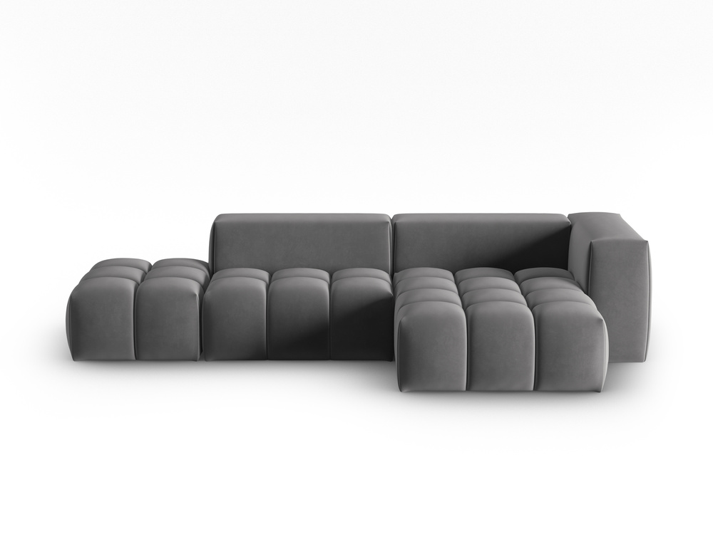Cosmopolitan Design Ecksofa Verona 4-Sitzer offen Samt Casino Anthrazit Rechts