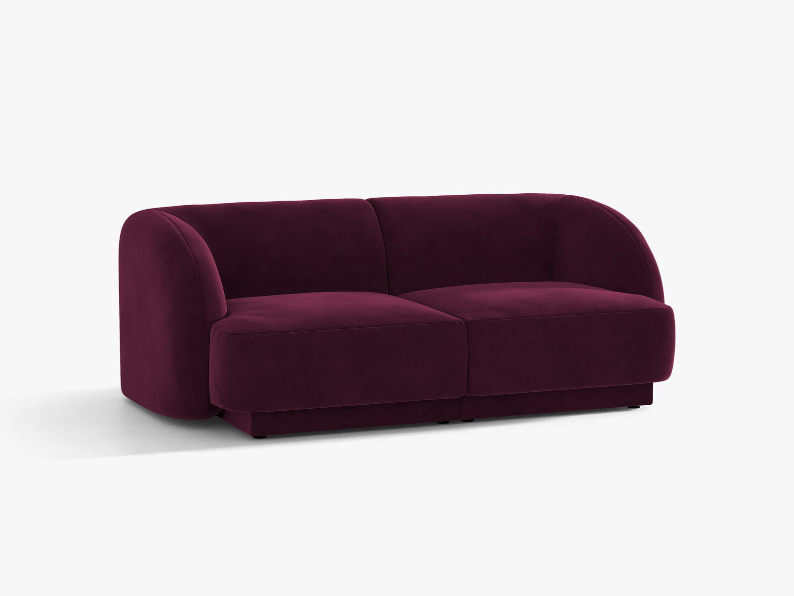 Micadoni Sofa Miley 2-Sitzer Samt Venus Burgunder