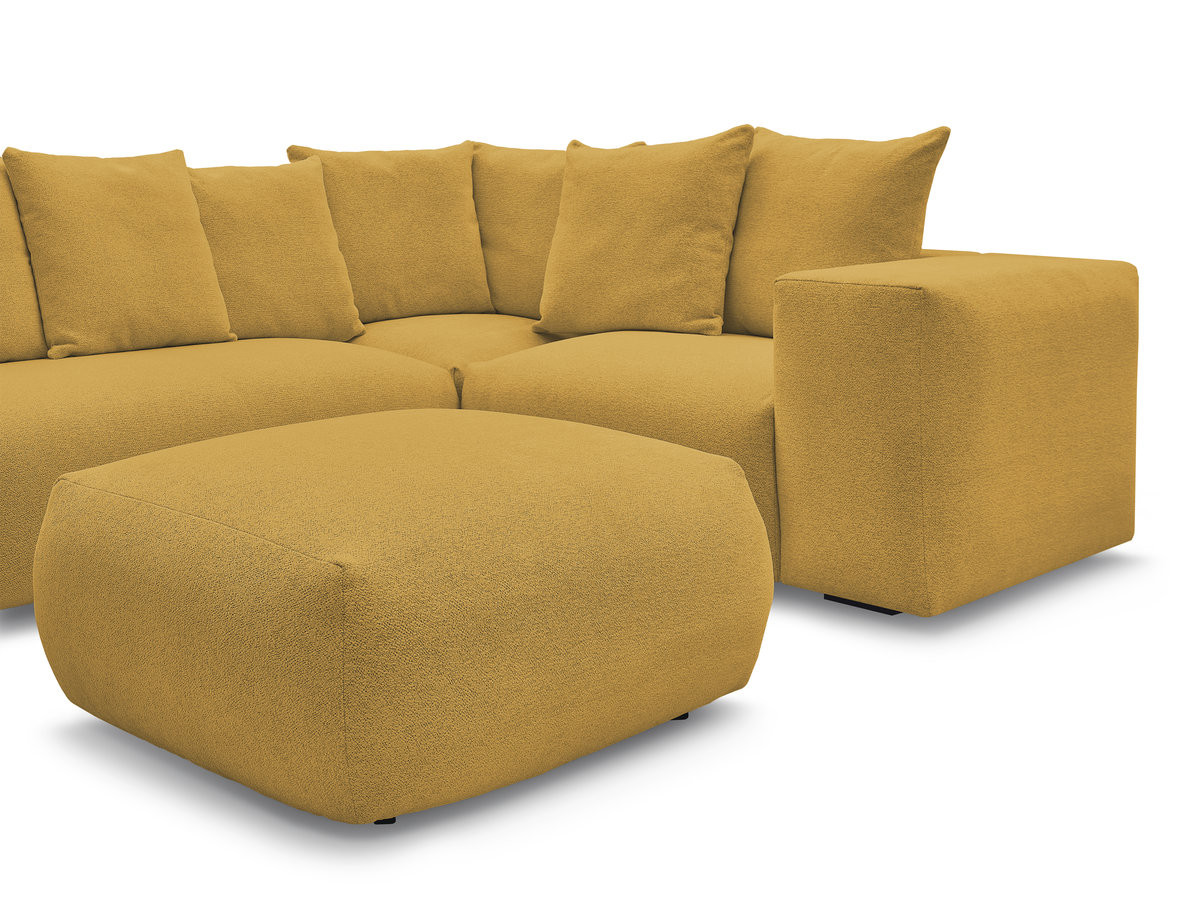 Bobochic Voltaire Ecksofa mit Pouf 268 × 214 cm Melange-Stoff Gelb Ecke rechts