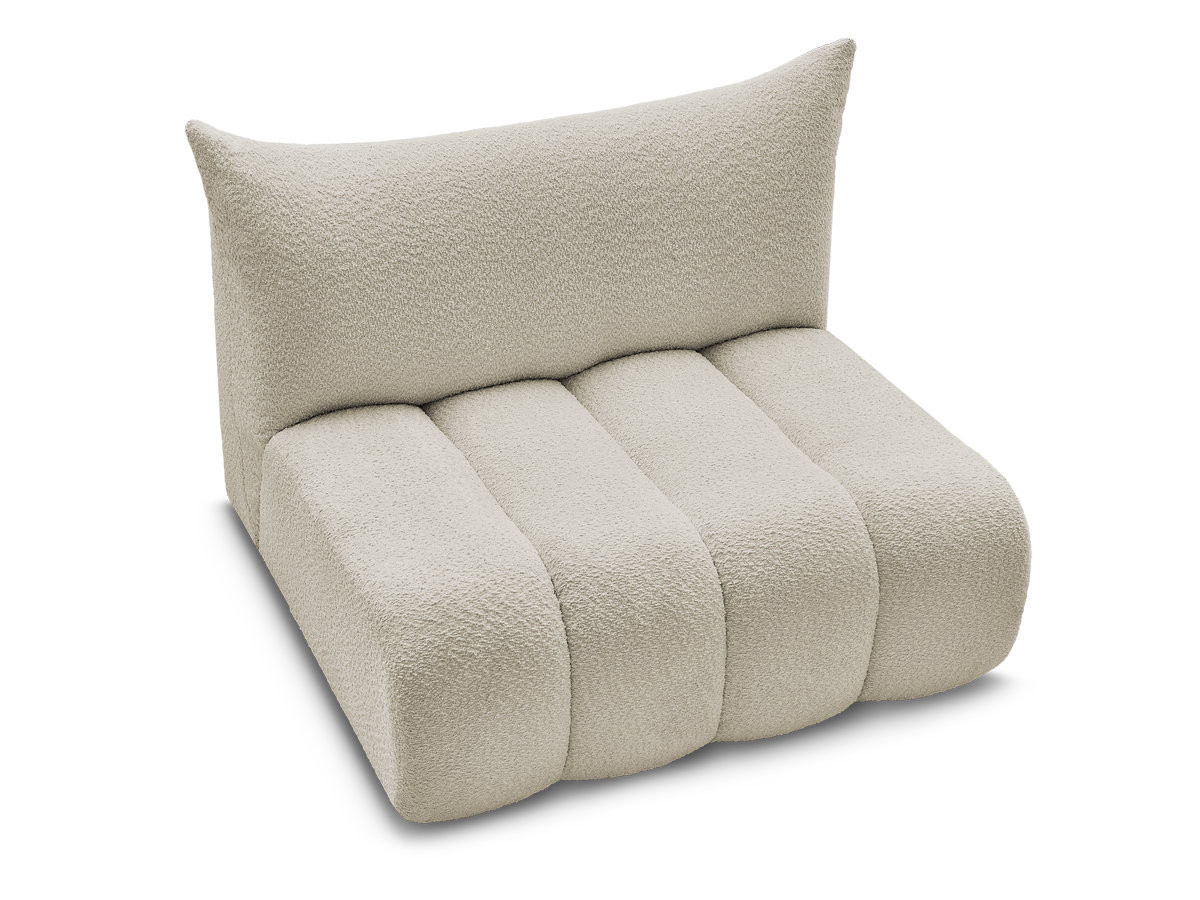 Bobochic Azra Sofamodul 2-Sitzer 120 × 112 cm Bouclé-Stoff Beige