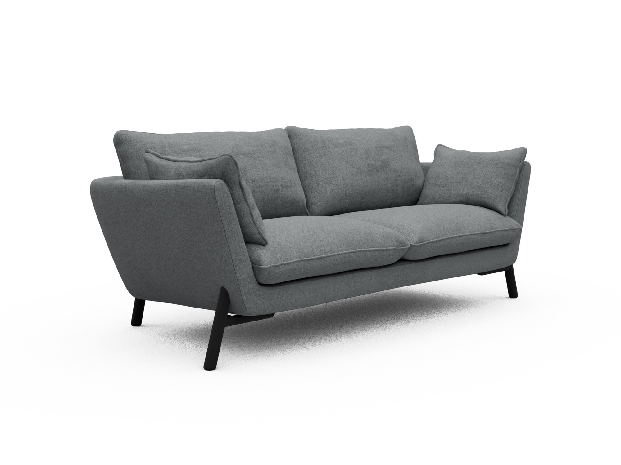 Skandi Home Sofa Emil 2-Sitzer Beinfarbe Eiche Schwarz Casone-Gravel-Grey moebelfaktor