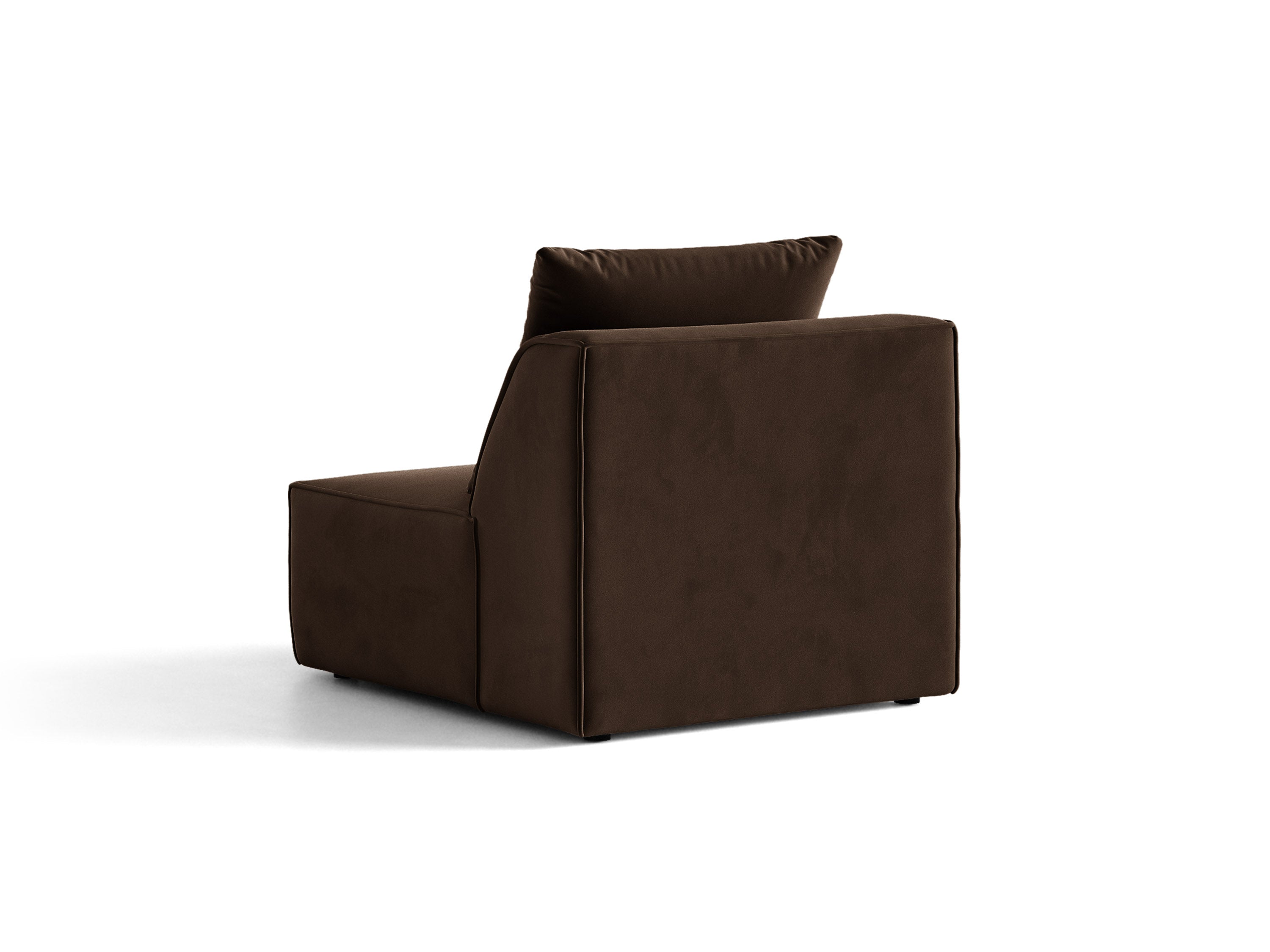 Micadoni Sessel ohne Armlehnen Jodie 1-Sitzer Samt Bluvel Dunkelbraun