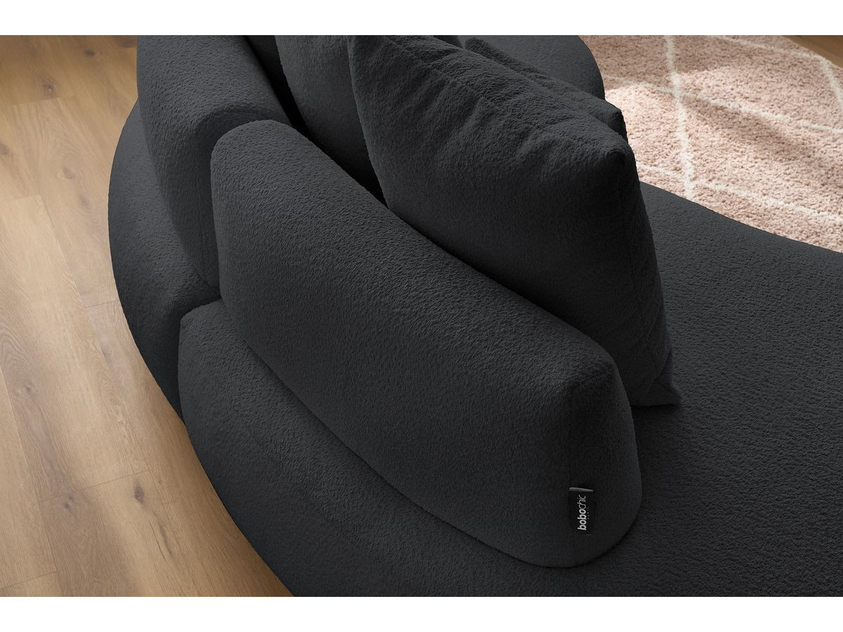 Bobochic Saint-germain Sofa 3-Sitzer Bouclé-Stoff Dunkelgrau