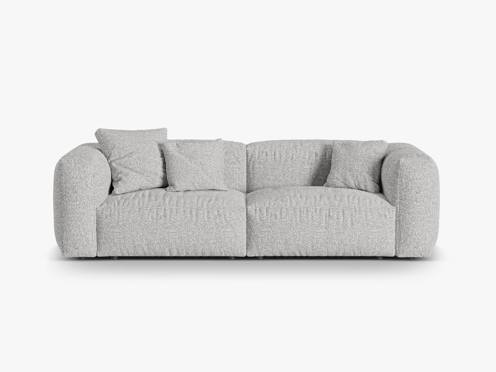 Micadoni Sofa Martina 3-Sitzer Boucle Monet Silber