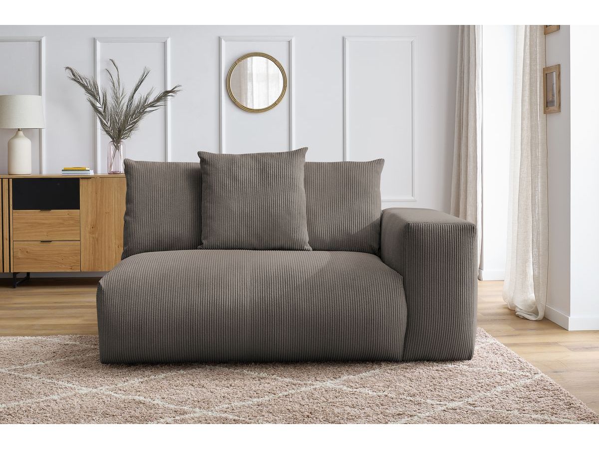 Bobochic Voltaire Sofamodul 2-Sitzer 178 × 100 cm Cordsamt Taupe Ecke rechts