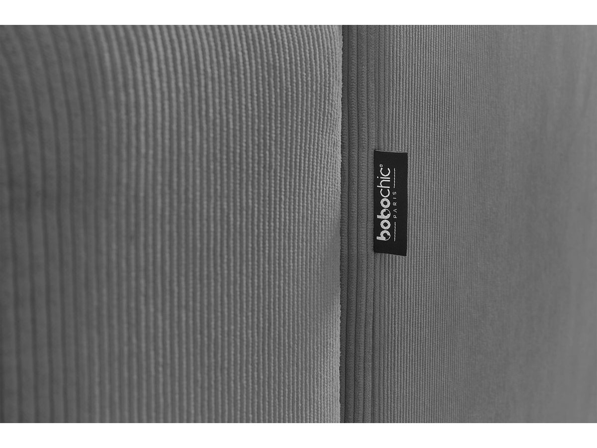 Bobochic Envy Wohnlandschaft mit Pouf Cordsamt Dunkelgrau