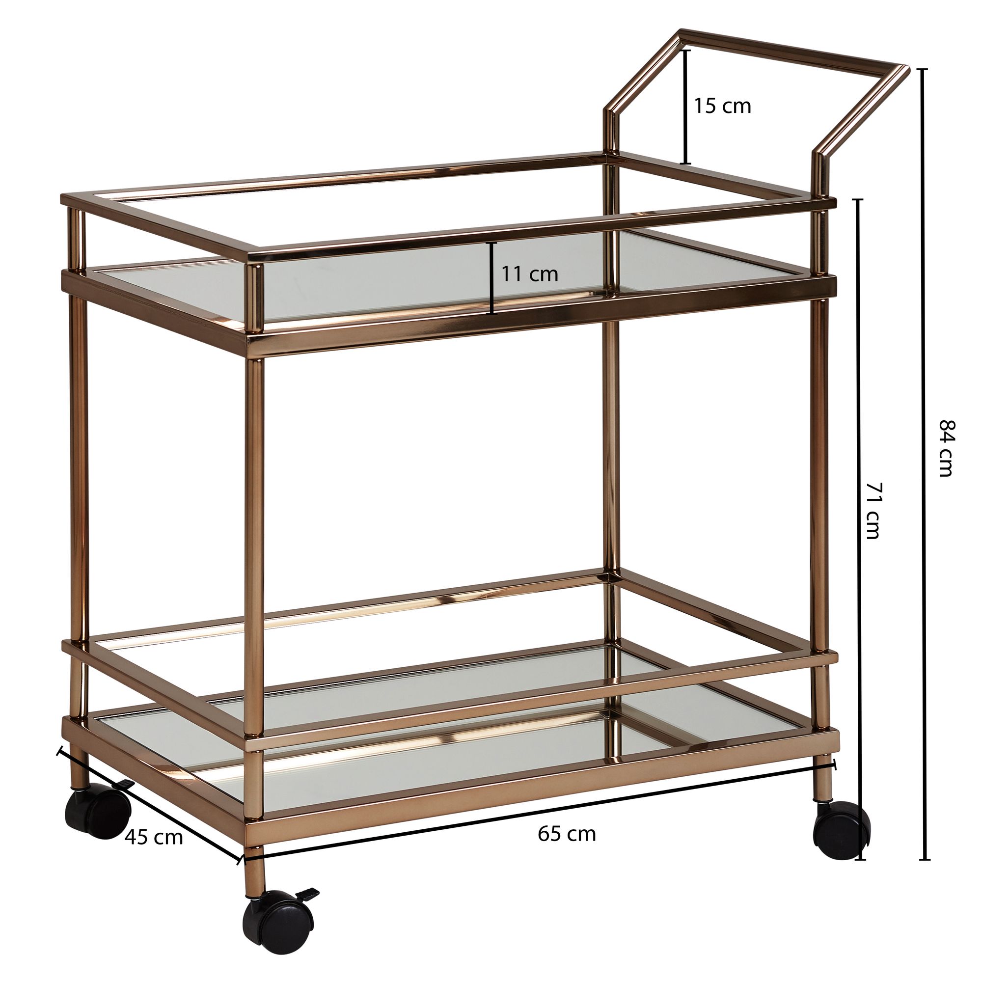 Servierwagen Rindum Metall Gold 65,5 × 45 × 84 cm
