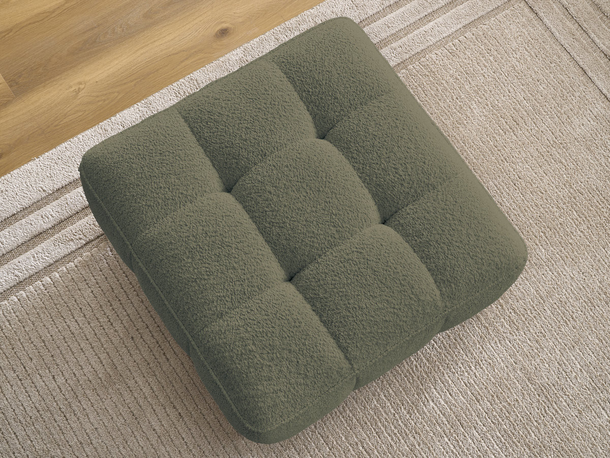Bobochic Anis Pouf Bouclé-Stoff Grün