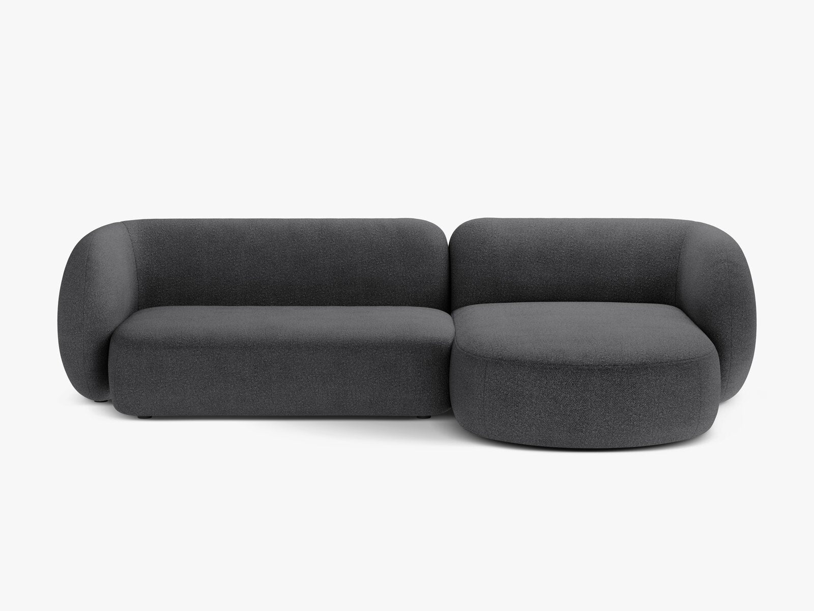 Micadoni Ecksofa Kate 3-Sitzer Rechts Boucle Dunkelgrau