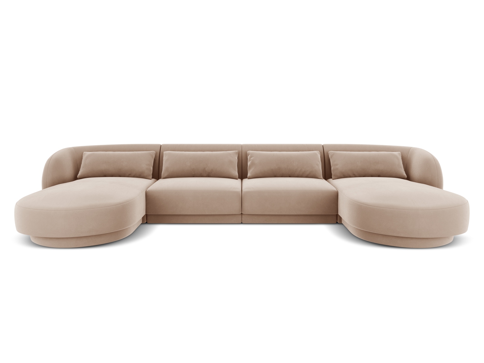 Cosmopolitan Design Panoramasofa Tulum 5-Sitzer Samt Bluvel Beige