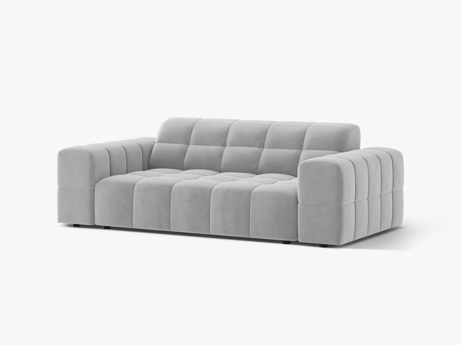 Micadoni Jennifer Sofa 2-Sitzer Samt Bluvel Silber