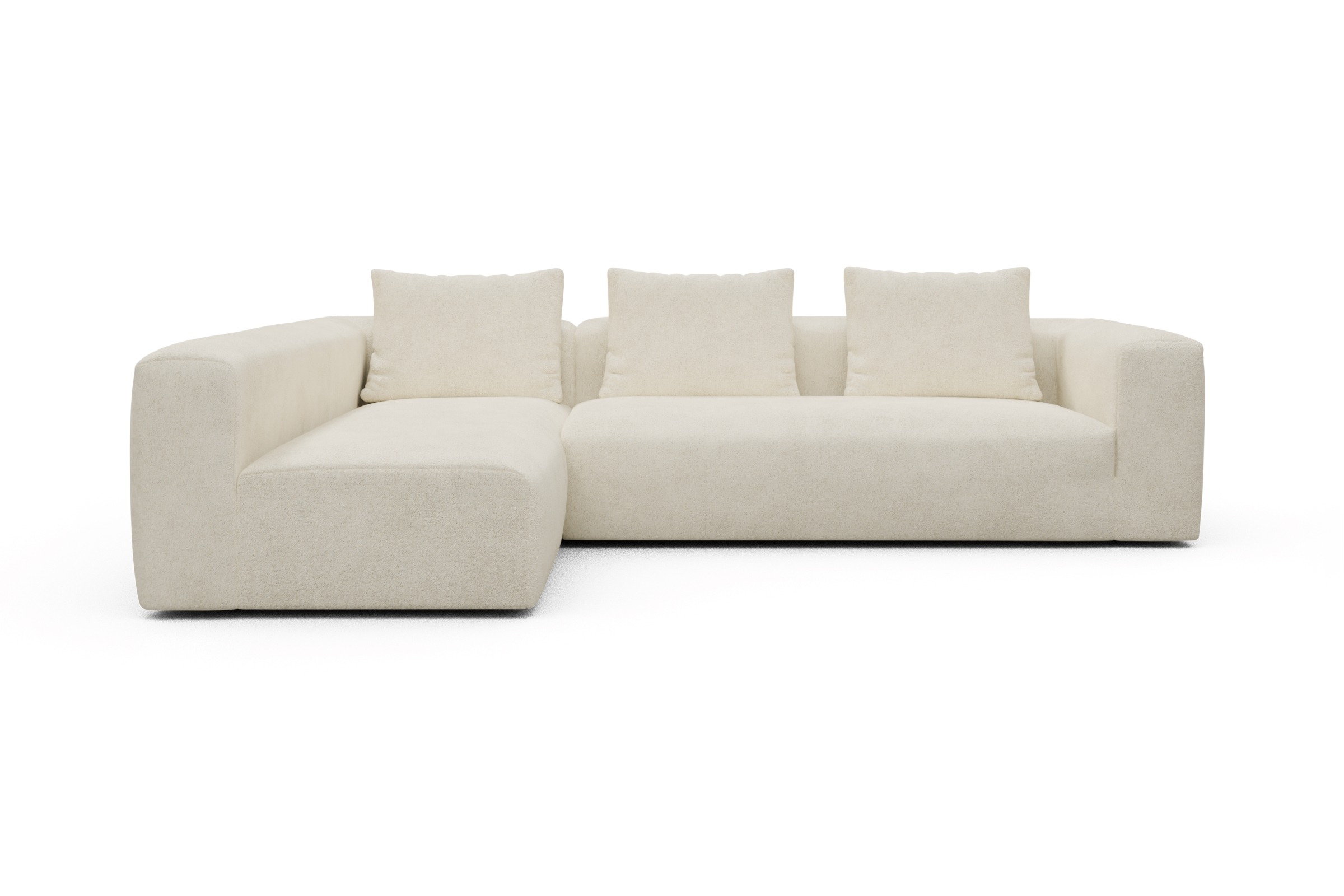 Skandi Home Ecksofa Fred 2x 2,5-Sitzer links offen Boucle-Off-White moebelfaktor