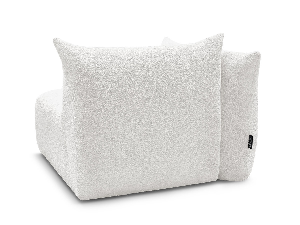 Bobochic Azra Sofamodul 1-Sitzer 117 × 112 cm Bouclé-Stoff Weiß Ecke rechts