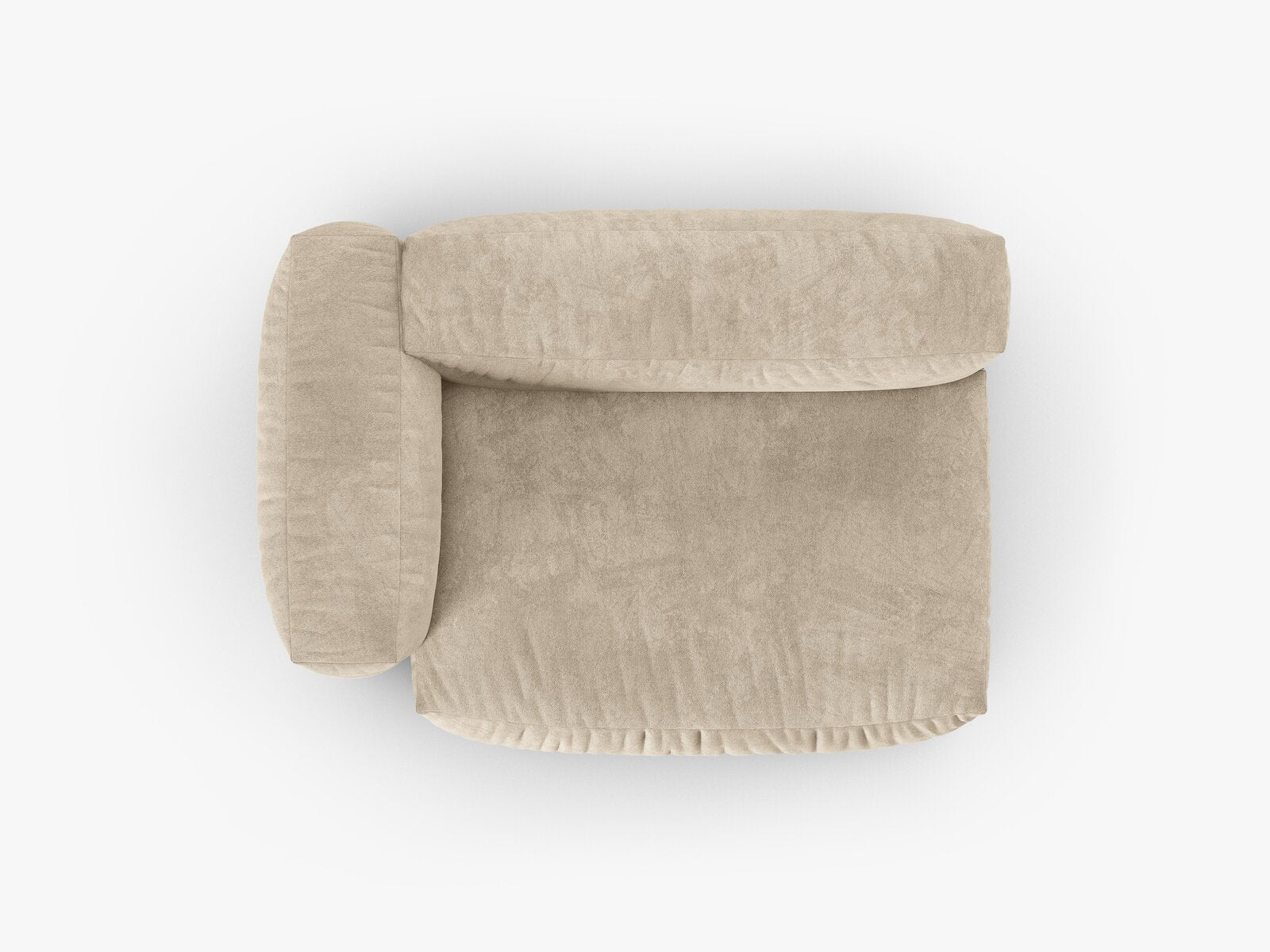 Micadoni Eckmodul mit Armlehne Martina 1-Sitzer Groß 90cm Sitztiefe Links Samt Vogue Helles Beige