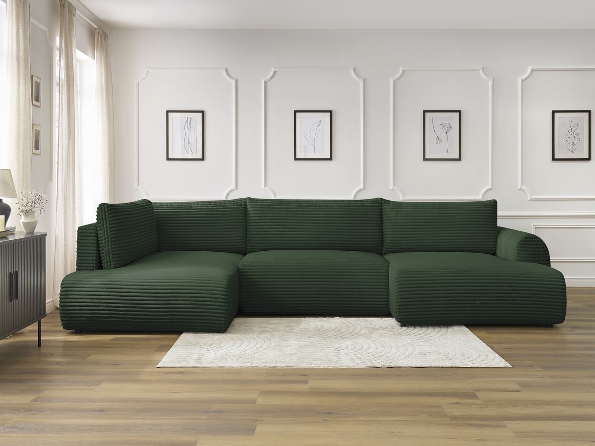 Bobochic Lucien Wohnlandschaft Breitcord weich Grün Ecke rechts