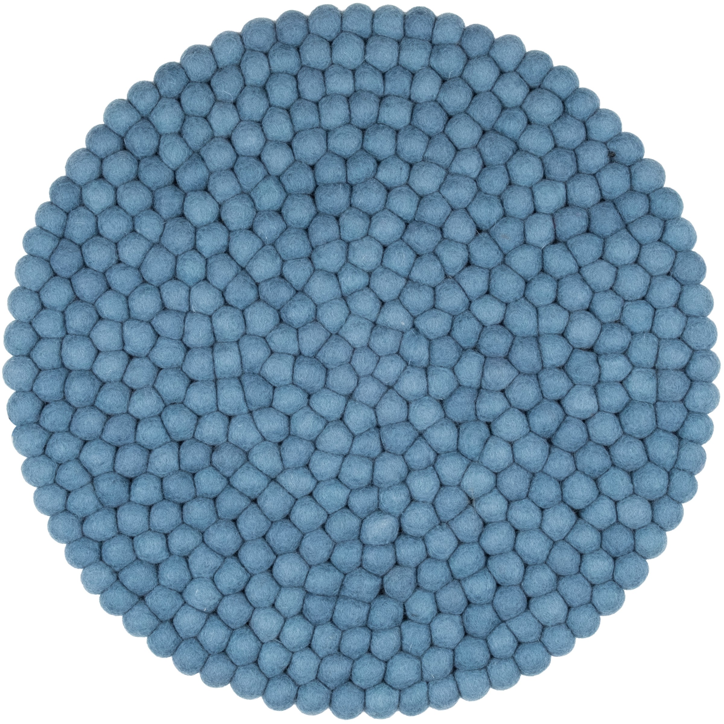 myfelt Nilo Filzkugel-Sitzauflage Blau Ø 36 cm