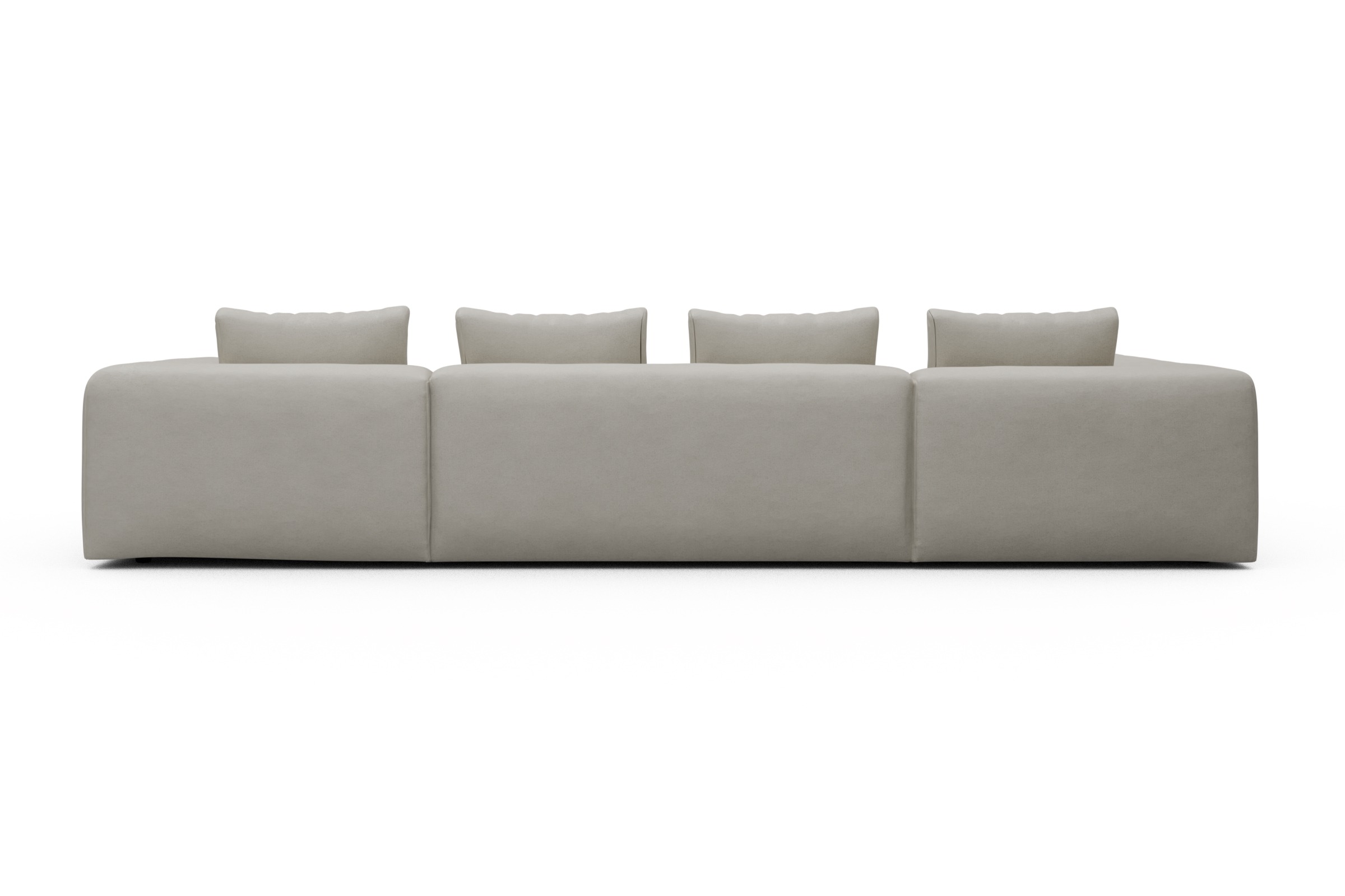 Wohnlandschaft Fred Relax-Ecke links mit 2-Sitzer und Chaiselongue rechts Strukturierter Stoff Denari 487-Clean-Beige