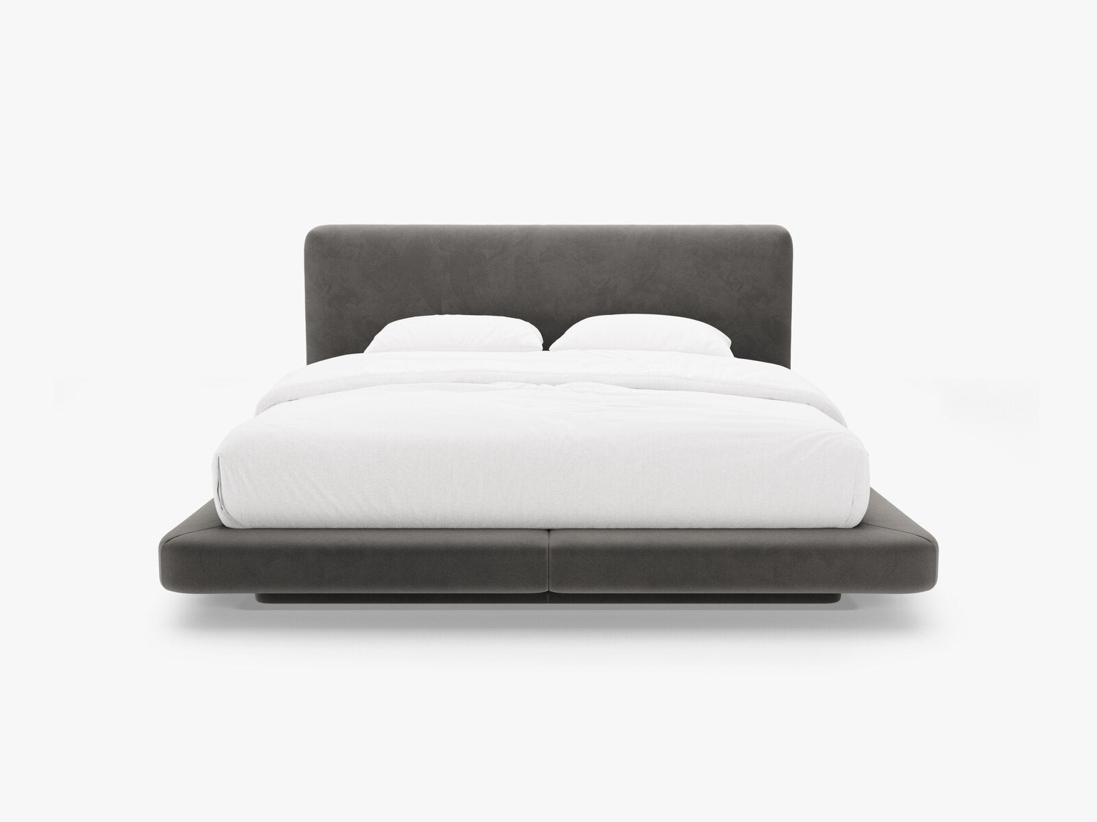 Micadoni Polsterbett mit Kopfteil Linea Samt Magic Velvet Dunkelgrau 160x200