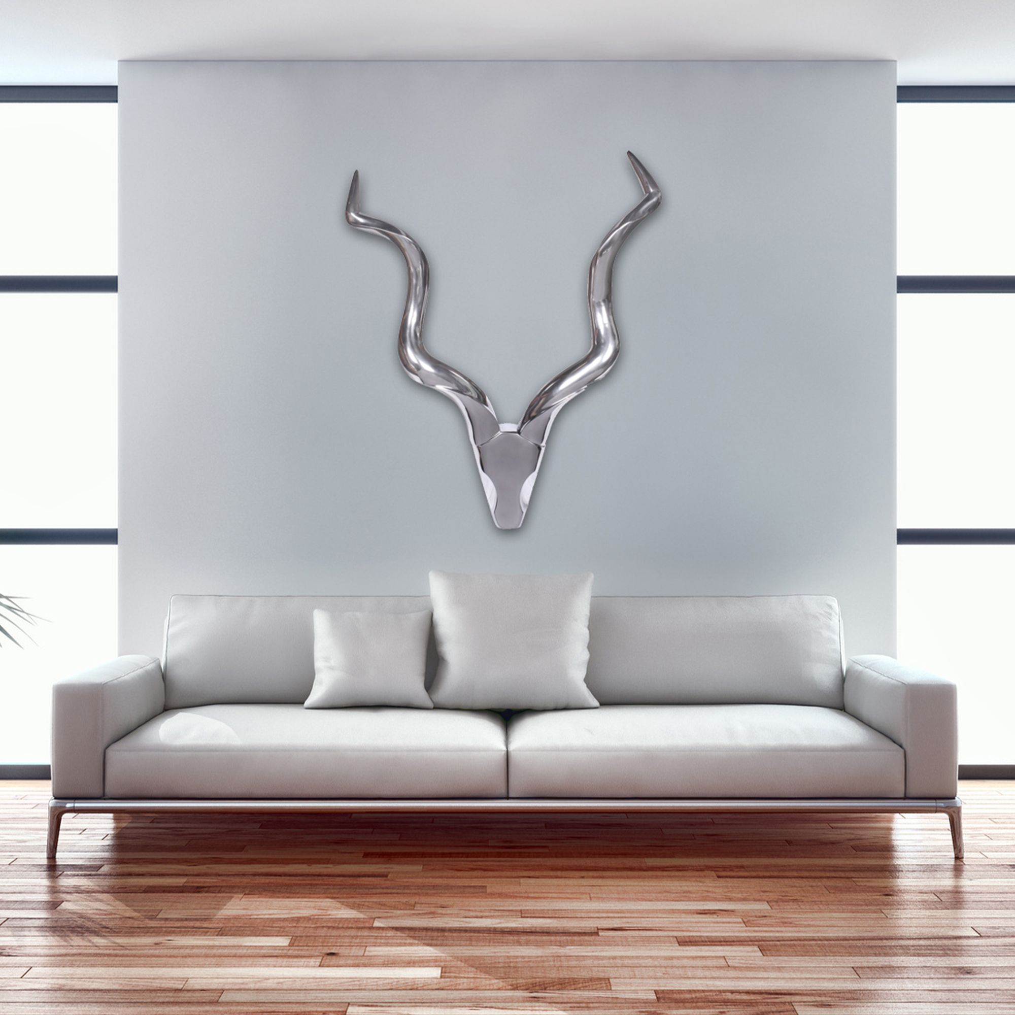 Dekogeweih Elverum Aluminium Silber 80 × 10 × 110 cm