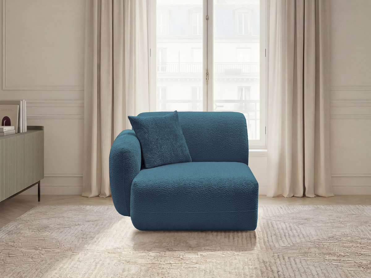 Bobochic Anda Sofamodul 1-Sitzer 104 × 103 cm Chenille Hellblau Ecke links
