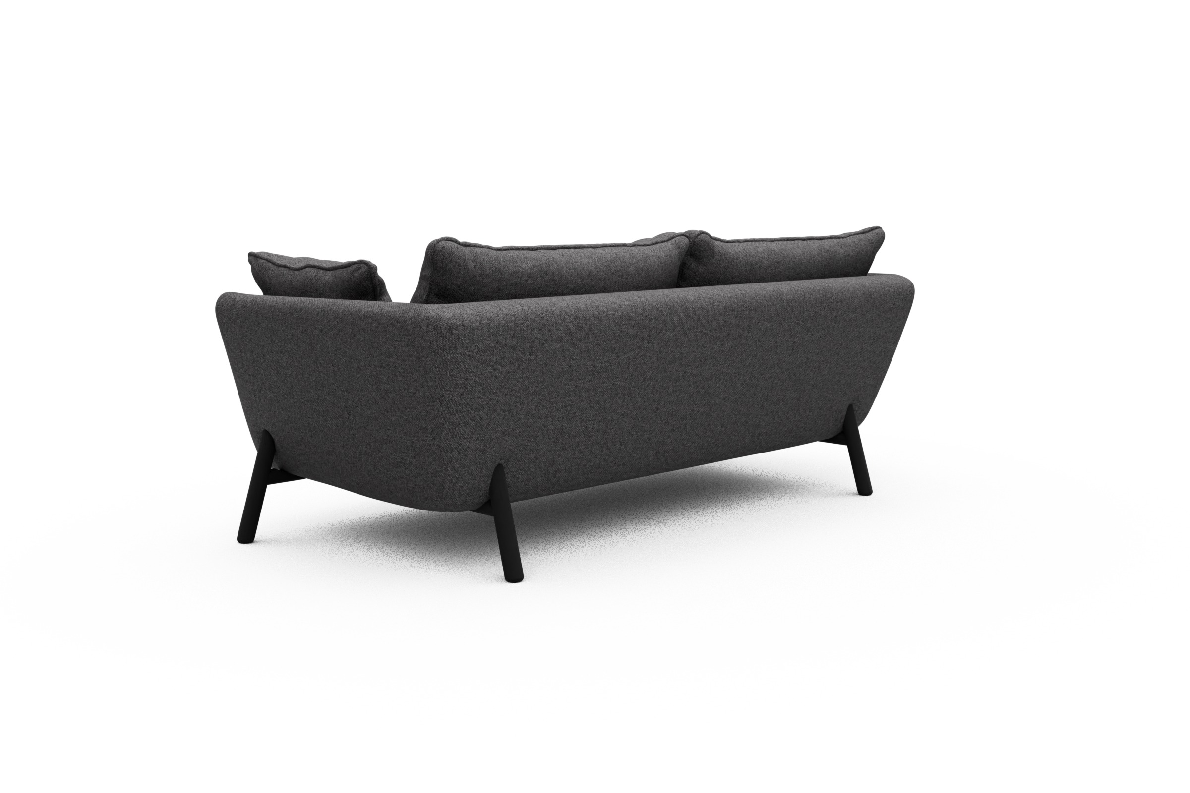 Sofa Emil PREMIUM 2-Sitzer Beinfarbe Eiche Schwarz Sama-Antracite