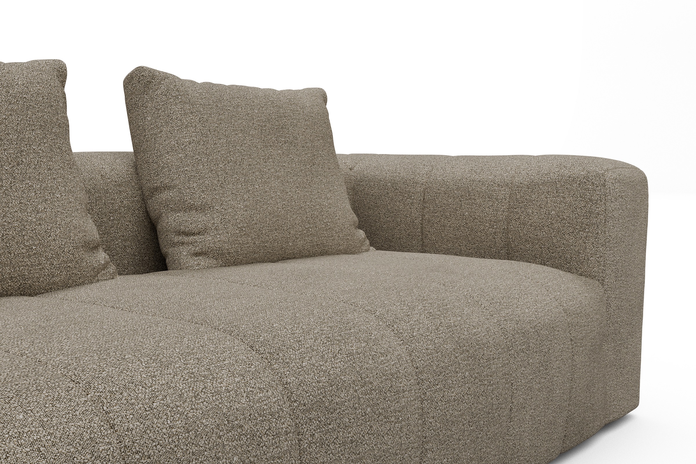Ecksofa Hugo 2x 2,5-Sitzer Armlehne rechts Boucle-Belge