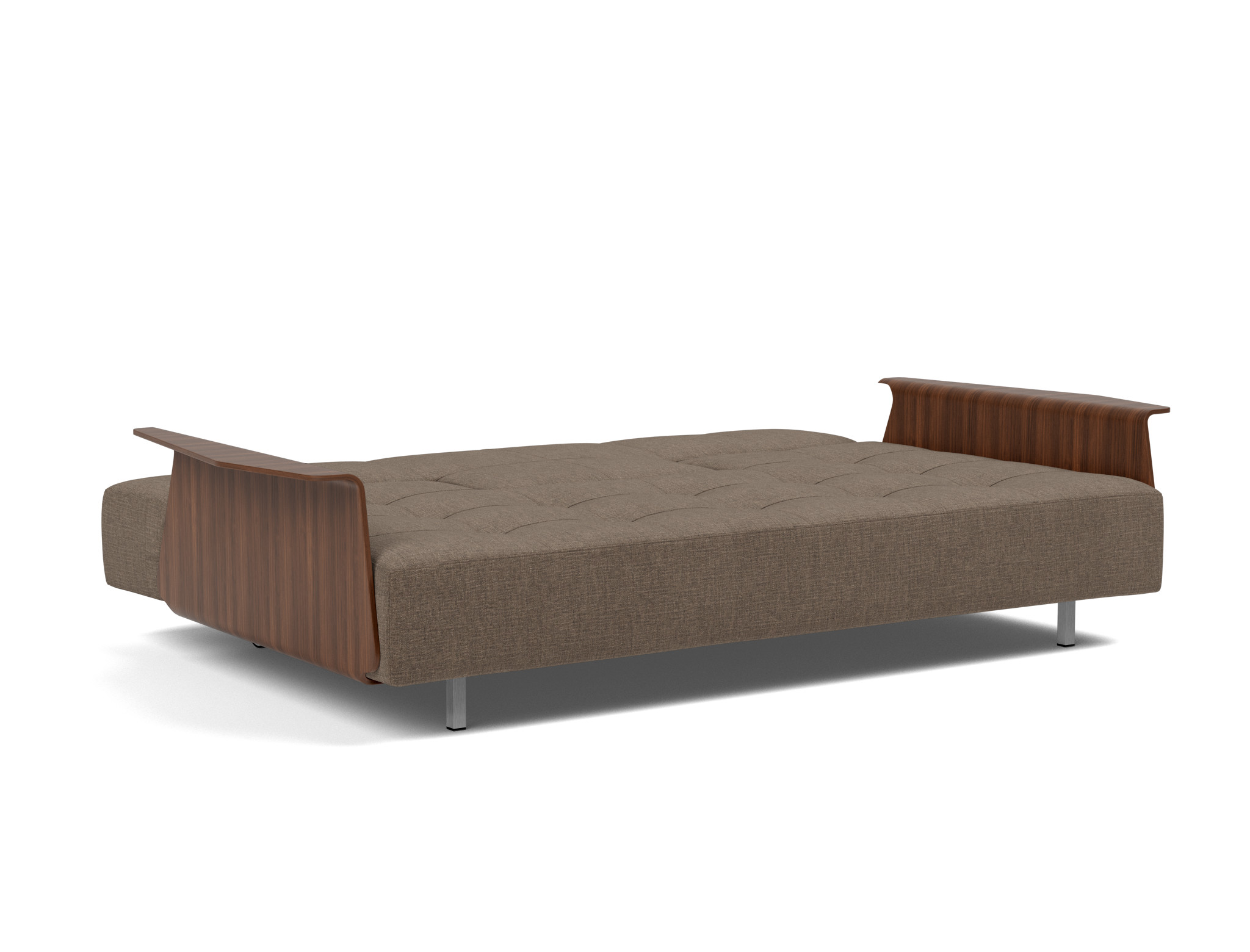 Schlafsofa Long Horn D.E.L. mit Armlehnen Chenille Esina 411-Cedar-Brown