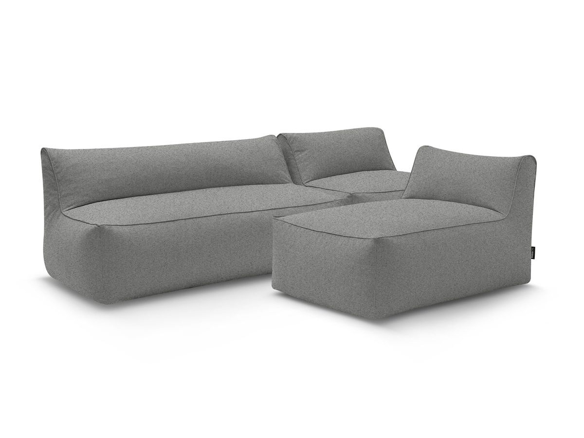 Bobochic Riviera Pouf 320 × 135 cm Stoff Dunkelgrau