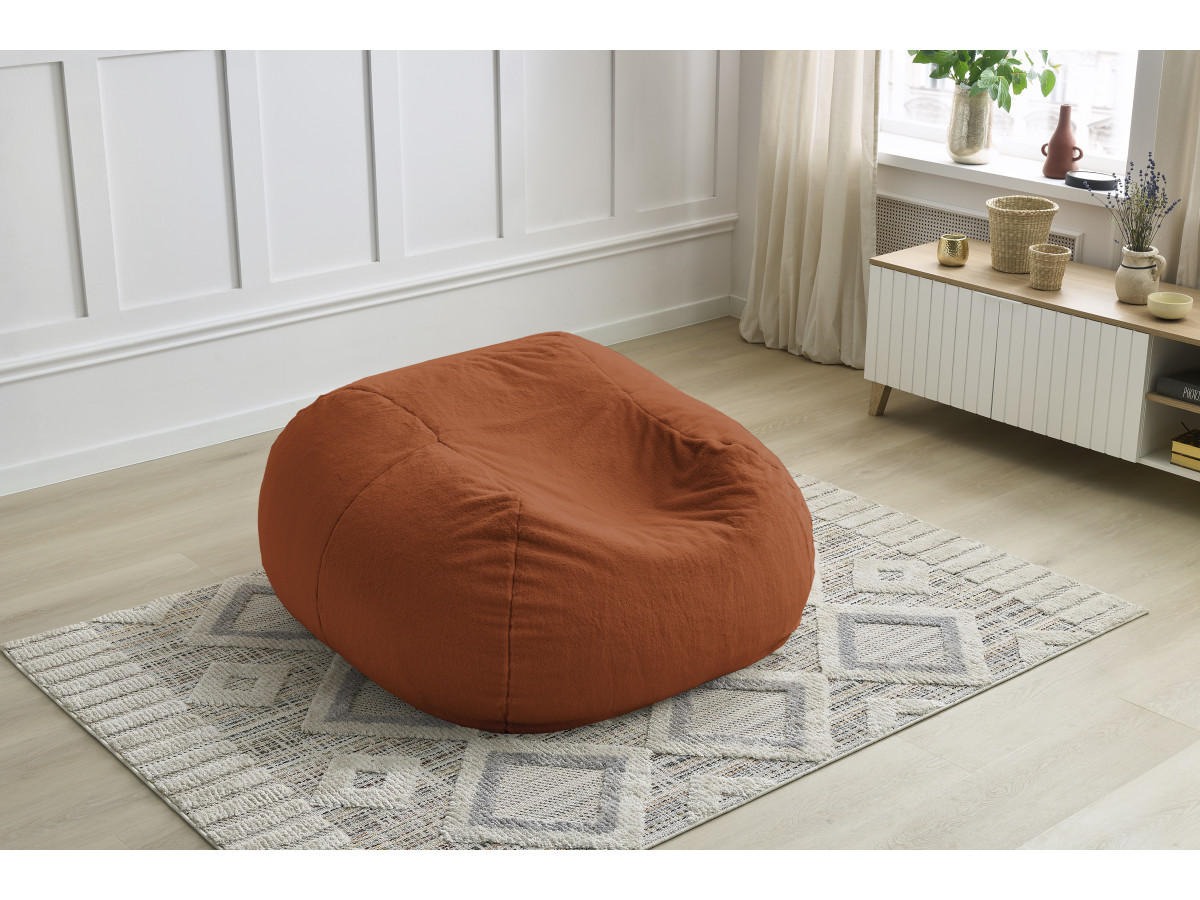 Bobochic Meribel Pouf Kunstfell Orange